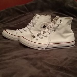 custom painted all white converse women's 8